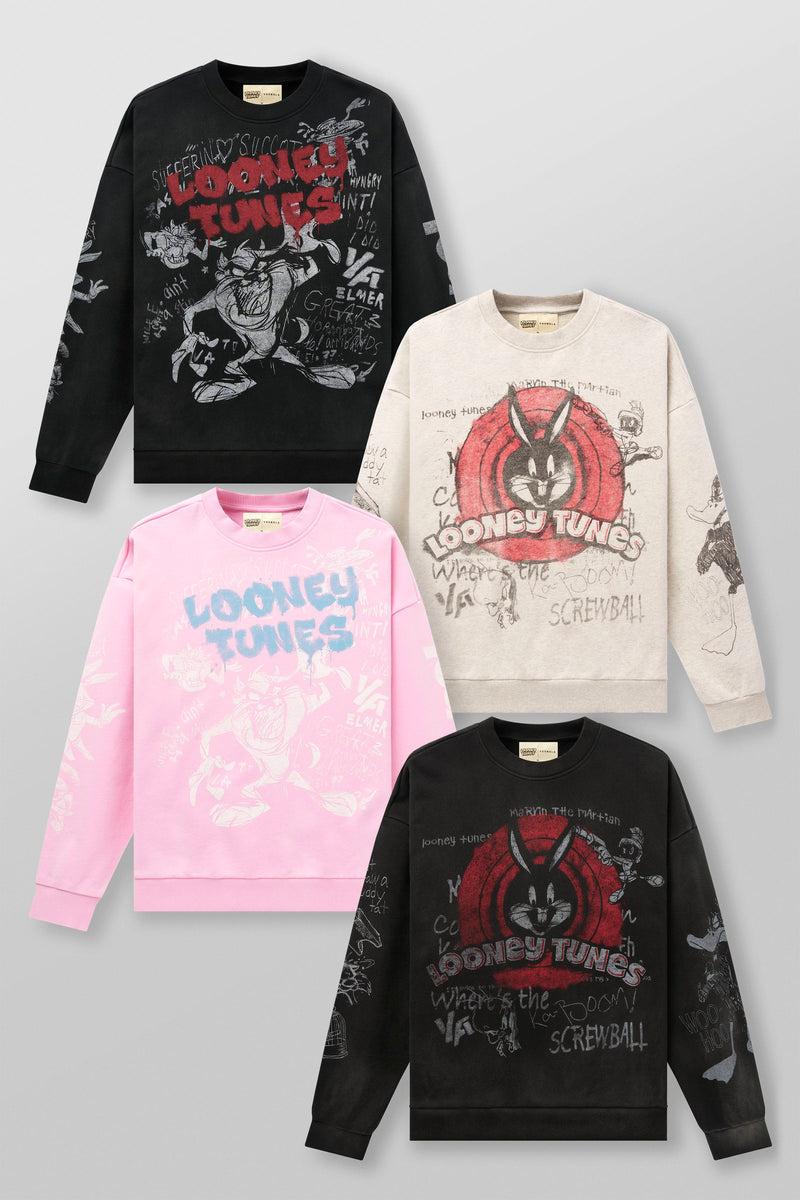 Sudaderas con cuello redondo y grafitis
