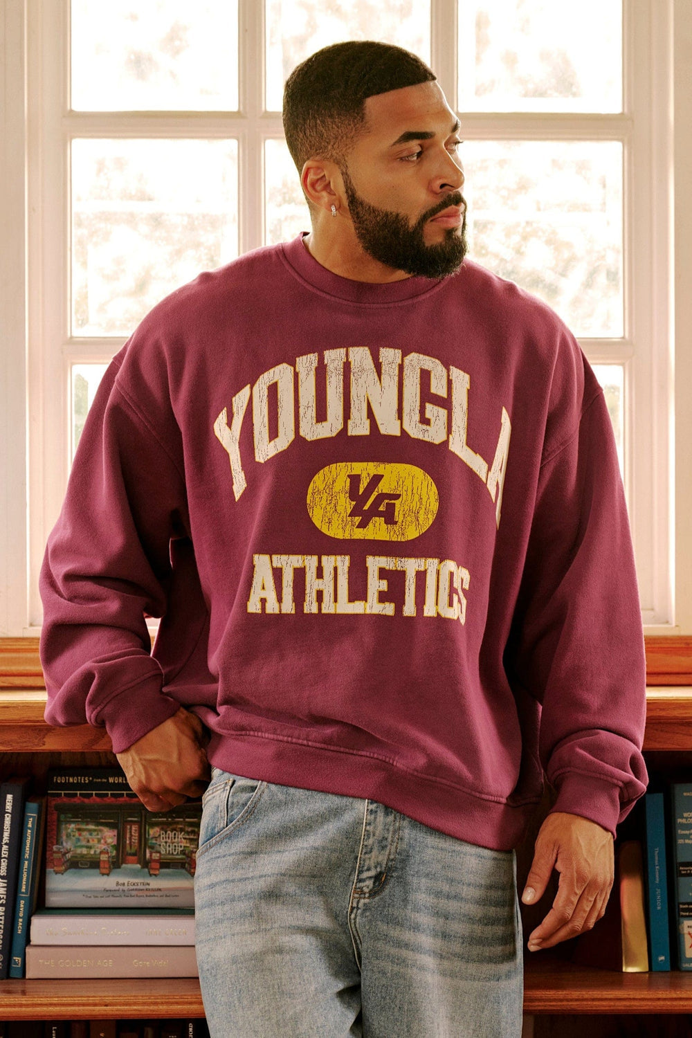 Jersey de cuello redondo vintage Uni